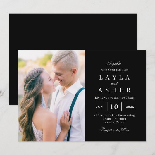 Eenvoudig United Photo Wedding Invitation SUN Kaart (Voorkant / Achterkant)