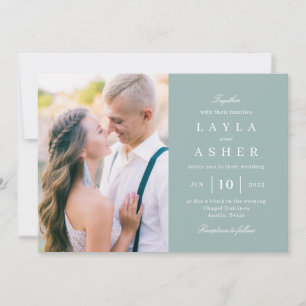 Eenvoudig United Photo Wedding Invitation SUN Kaart