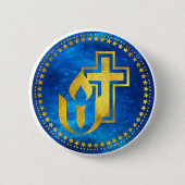 Eenvoudig universalisme en Christelijk kruis Ronde Button 5,7 Cm (Voorkant)