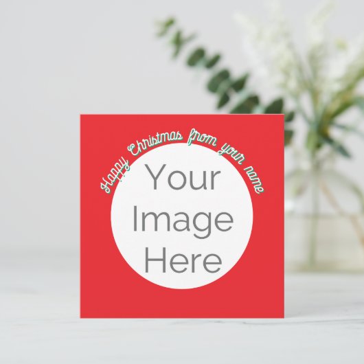 eenvoudig uw afbeelding hier foto vrolijke kerstka (Staand voorkant)