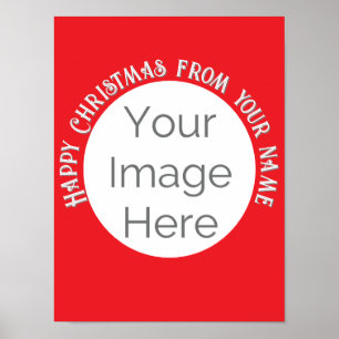 eenvoudig uw afbeelding hier foto vrolijke kerstte poster