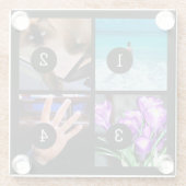 Eenvoudig uw eigen fotocollage met 4 afbeeldingen glazen onderzetter (Achterkant)