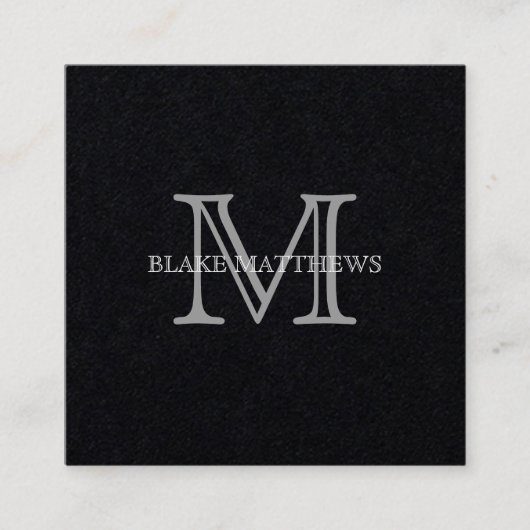 Eenvoudig uw eigen personaliserings het Monogram Vierkante Visitekaartje (Voorkant)
