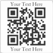 Eenvoudig uw eigen QR-code uploaden | Transparanti Sticker (Voorkant)