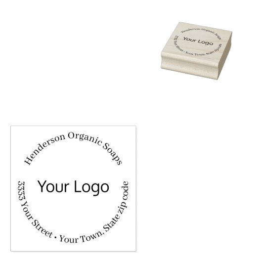 Eenvoudig uw Logo-bedrijfsadres Rubberstempel (Gestempeld)