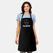 Eenvoudig uw Logo Custom Volunteer Black uploaden Schort (Gedragen)