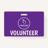 Eenvoudig uw Logo Custom Volunteer Paarse uploaden Badge (Voorkant)