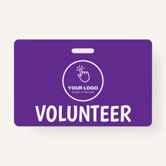 Eenvoudig uw Logo Custom Volunteer Paarse uploaden Badge (Voorkant)