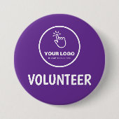 Eenvoudig uw Logo Custom Volunteer Paarse uploaden Ronde Button 7,6 Cm (Voorkant)