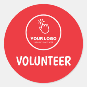 Eenvoudig uw Logo Custom Volunteer Red uploaden Ronde Sticker