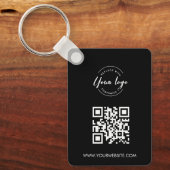 Eenvoudig Uw Logo- en QR-code gaat hier Aangepast Sleutelhanger (Voorkant)
