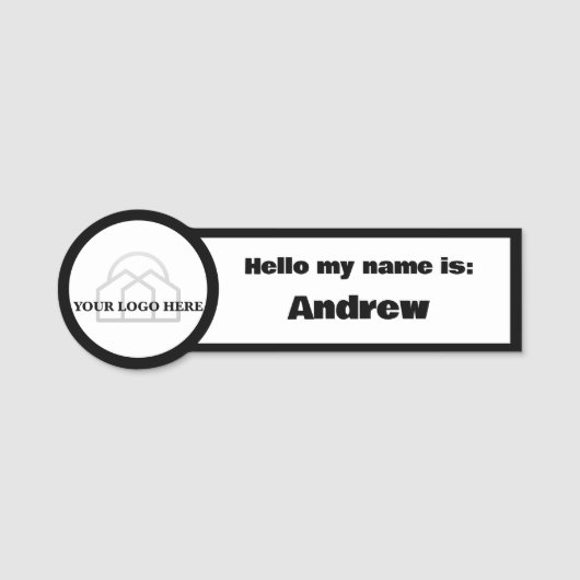 Eenvoudig uw Logo Hallo Naamplaatje (Voorkant)
