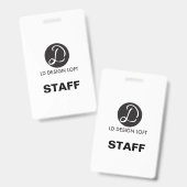 Eenvoudig uw logo hier aangepaste medewerker perso badge (Voor- en achterkant)