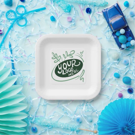 Eenvoudig uw Logo hier Papieren Bordje (Feest)