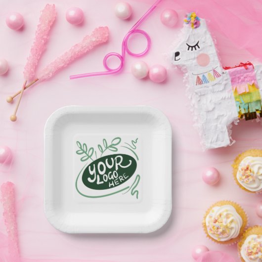 Eenvoudig uw Logo hier Papieren Bordje (Feest)