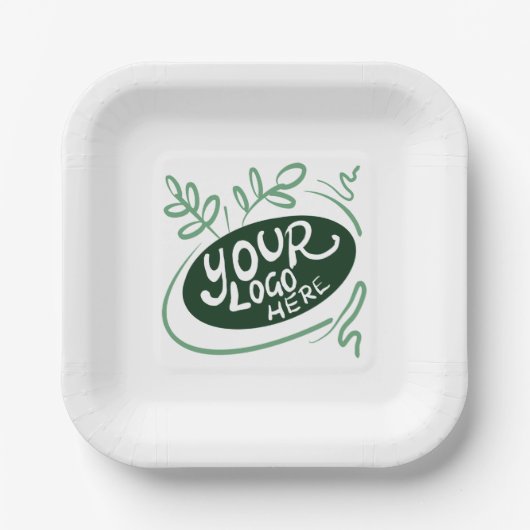 Eenvoudig uw Logo hier Papieren Bordje (Voorkant)