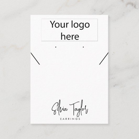 Eenvoudig Uw logo Ketting Oorbel Display Kaart Visitekaartje (Voorkant)