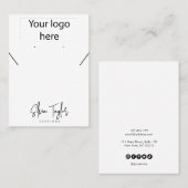 Eenvoudig Uw logo Ketting Oorbel Display Kaart Visitekaartje (Voorkant / Achterkant)