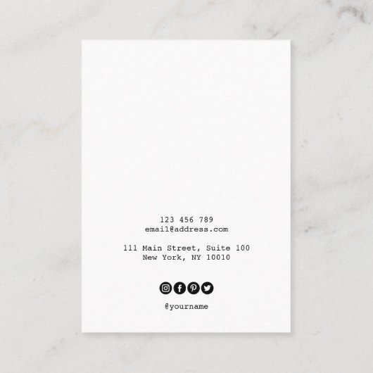 Eenvoudig uw logo-ketting-oorenkaart visitekaartje (Achterkant)