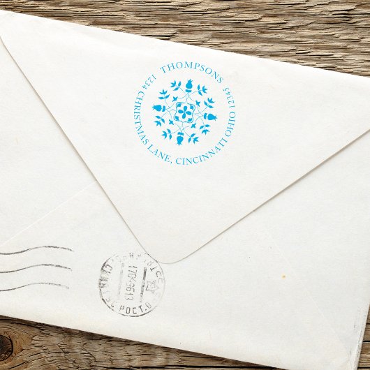 Eenvoudig vakantieadres Snowflake Elegant Zelfinktende Stempel