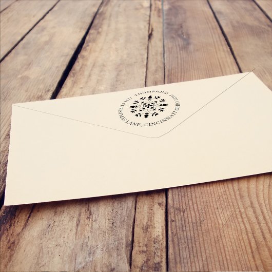 Eenvoudig vakantieadres Snowflake Elegant Zelfinktende Stempel