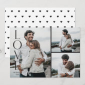 Eenvoudig Valentijnsdag met 3-fotokaarten - zwart Kaart (Voorkant / Achterkant)