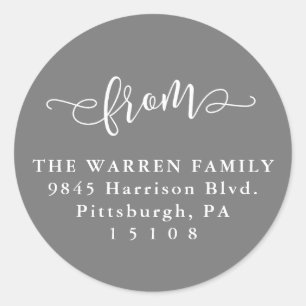 Eenvoudig van leigrijs retouradres sticker