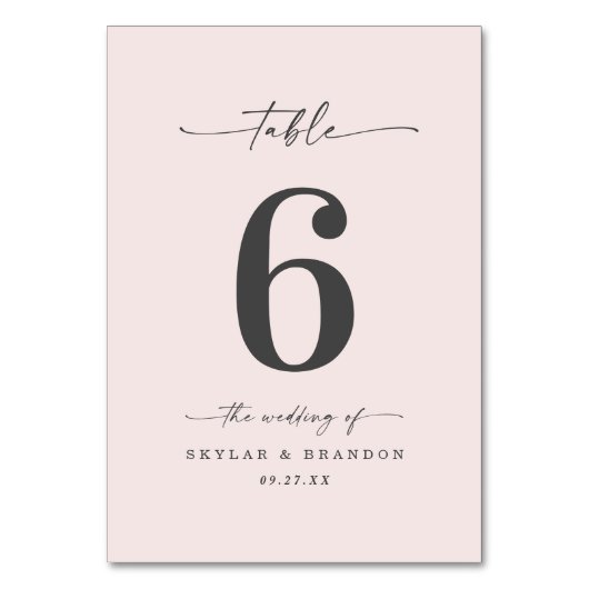 Eenvoudig vast, Bleek powder, roze bruiloft Kaart (Achterkant)