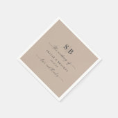 Eenvoudig vast, kleurentaupe beige monogrammed Wed Servet (Hoek)