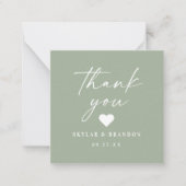 Eenvoudig, vast kleurloos, groen lef, bedankt notitiekaartje (Voorkant)