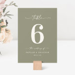 Eenvoudig vast kleurmedium Lily Green Wedding Kaart<br><div class="desc">Eenvoudig vast kleurmedium Lily Green Wedding Reception Dinner Table Numbers. Deze moderne Kaart van de Kiekenlijst is eenvoudig klassiek en elegant met een duidelijke stevige achtergrondkleur en een de calligrafiedoopvont van het handtekeningsmanuscript met staarten. Getoond in de nieuwe Colorway. Beschikbaar in verscheidene kleurenopties, of voel vrij om de kleuren van...</div>