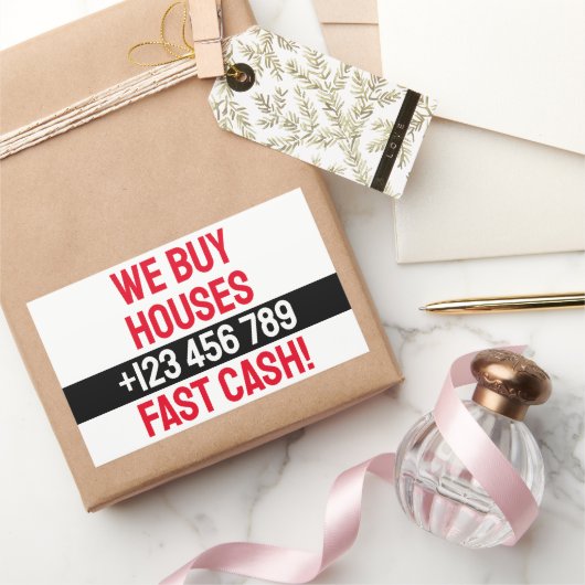 Eenvoudig vastgoed belegger bedrijf Wij kopen huiz Rechthoekige Sticker (Geschenken)