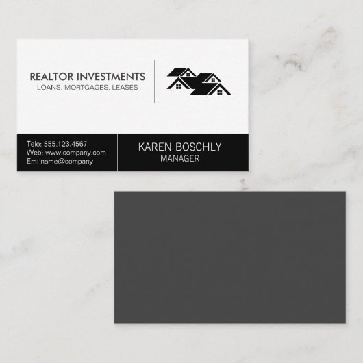 Eenvoudig Vastgoedmakelaar voor Bedrijven Visitekaartje (Voorkant / Achterkant)