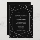 Eenvoudig veelhoekig zwart-wit homohuwelijk kaart (Voorkant / Achterkant)