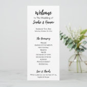 Eenvoudig, veelzijdig Casual zwart-wit Programmakaart (Staand voorkant)