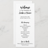 Eenvoudig, veelzijdig Casual zwart-wit Programmakaart (Voorkant / Achterkant)