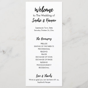 Eenvoudig, veelzijdig Casual zwart-wit Programmakaart