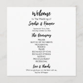 Eenvoudig veelzijdig Casual zwart-wit Programmakaart (Voorkant)