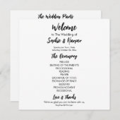 Eenvoudig veelzijdig Casual zwart-wit Programmakaart (Voorkant / Achterkant)