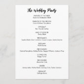 Eenvoudig veelzijdig Casual zwart-wit Programmakaart (Achterkant)