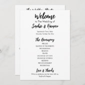 Eenvoudig veelzijdig Casual zwart-wit Programmakaart (Voorkant / Achterkant)