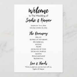 Eenvoudig veelzijdig Casual zwart-wit Programmakaart