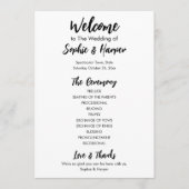 Eenvoudig veelzijdig Casual zwart-wit Programmakaart (Voorkant)