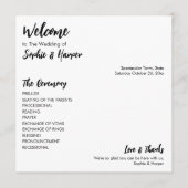 Eenvoudig veelzijdig Casual zwart-wit Programmakaart (Voorkant)