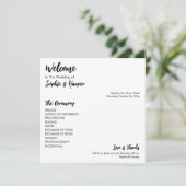 Eenvoudig veelzijdig Casual zwart-wit Programmakaart (Staand voorkant)