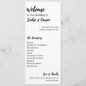 Eenvoudig, veelzijdig, Casual zwart-wit Programmakaart (Voorkant)