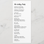 Eenvoudig, veelzijdig, Casual zwart-wit Programmakaart (Achterkant)