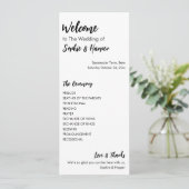 Eenvoudig, veelzijdig, Casual zwart-wit Programmakaart (Staand voorkant)