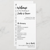 Eenvoudig, veelzijdig, Casual zwart-wit Programmakaart (Voorkant / Achterkant)