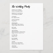 Eenvoudig veelzijdig Casual zwart-wit Programmakaart (Achterkant)